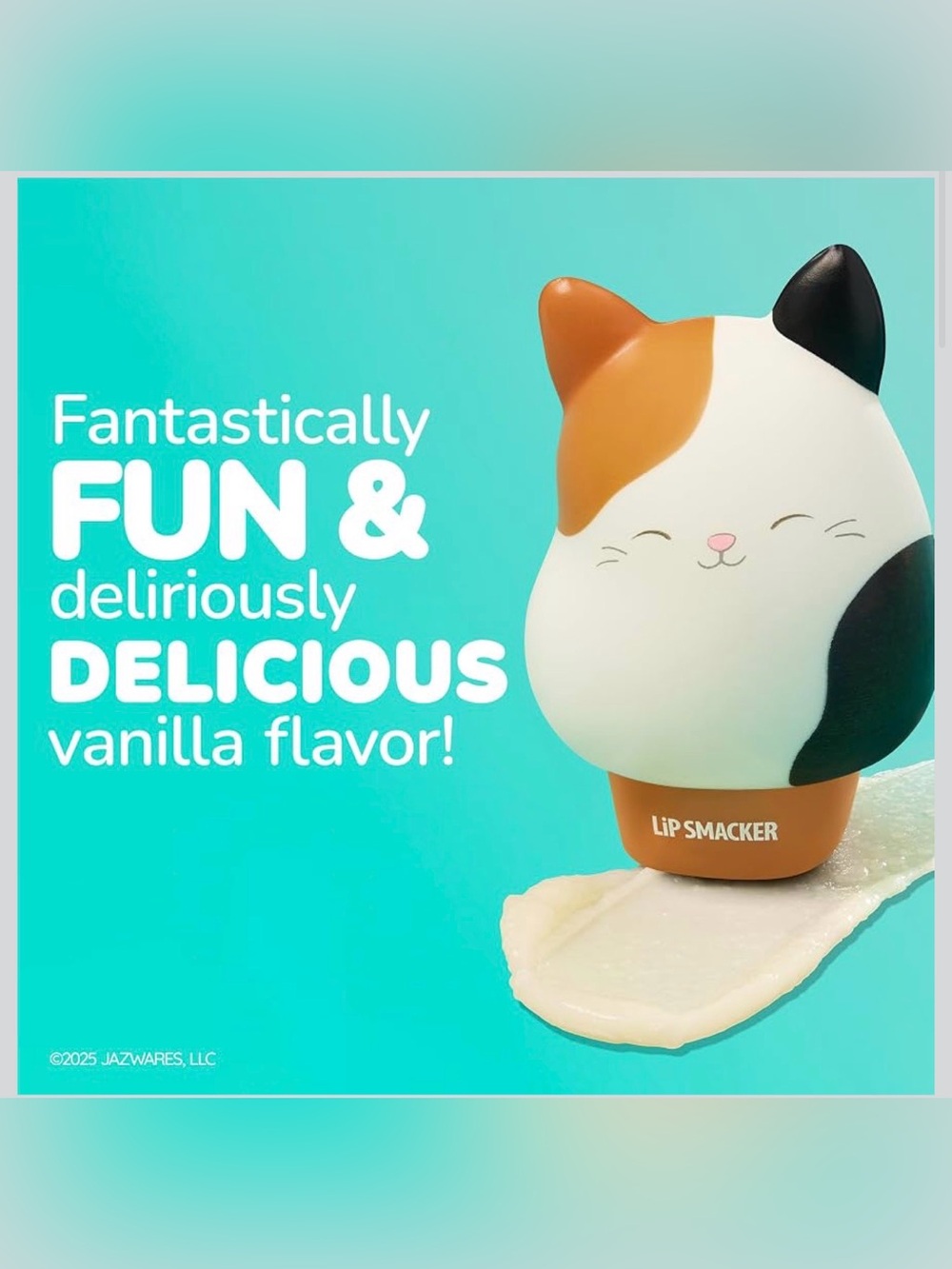 SQUISHMALLOWS LIP BALM LIP SMACKERS VANILLA CAM CALICO SQUISHY COLLECTIBLE NWT